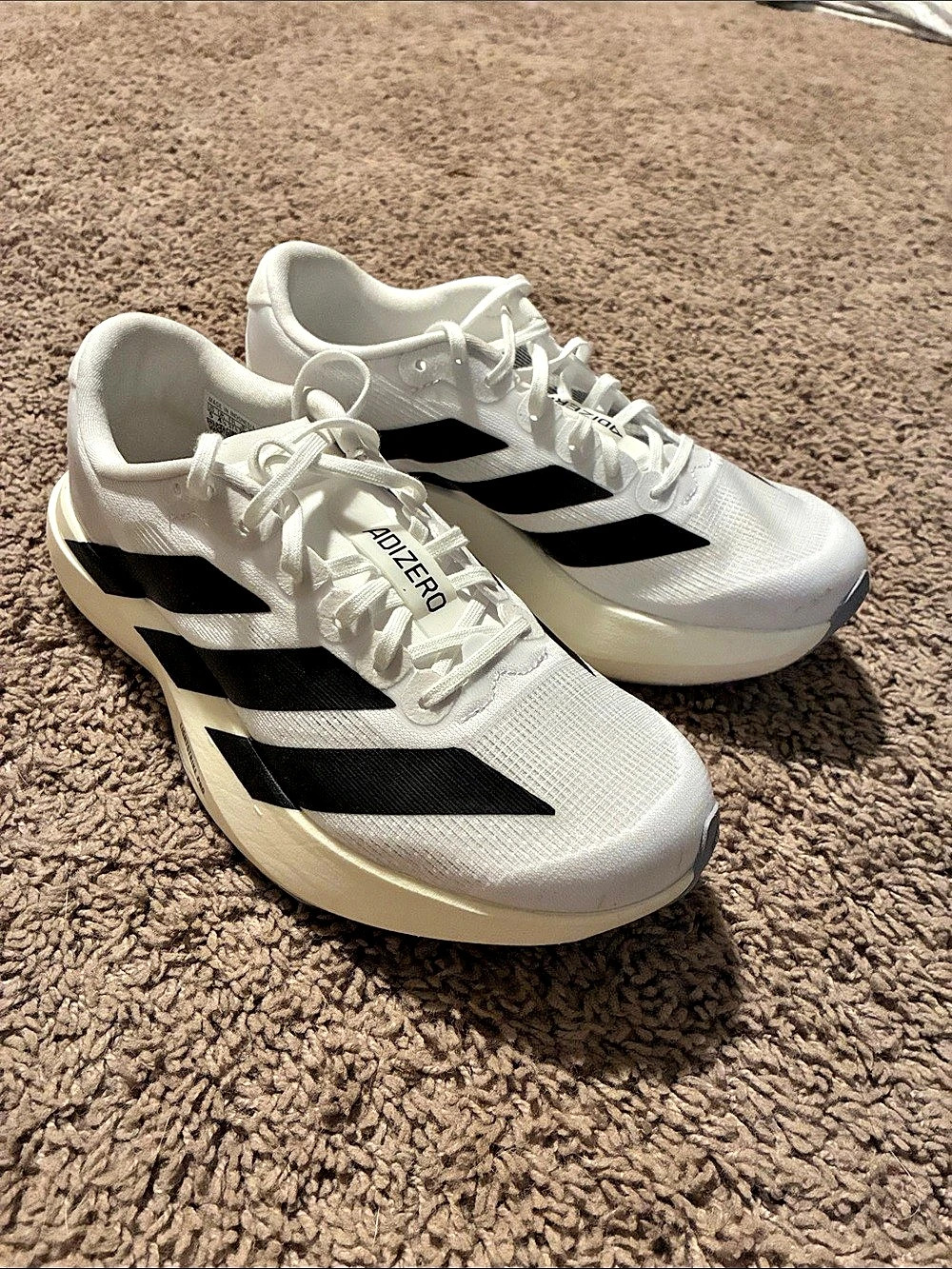 adidas Adizero Evo SL Junior Athletic Shoes White & Black